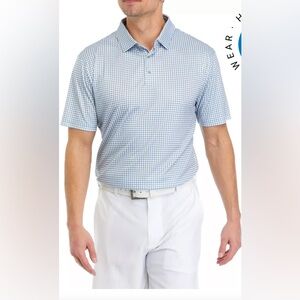 Men's,Pro Tour,Blue gingham, Polo Shirt, size medium